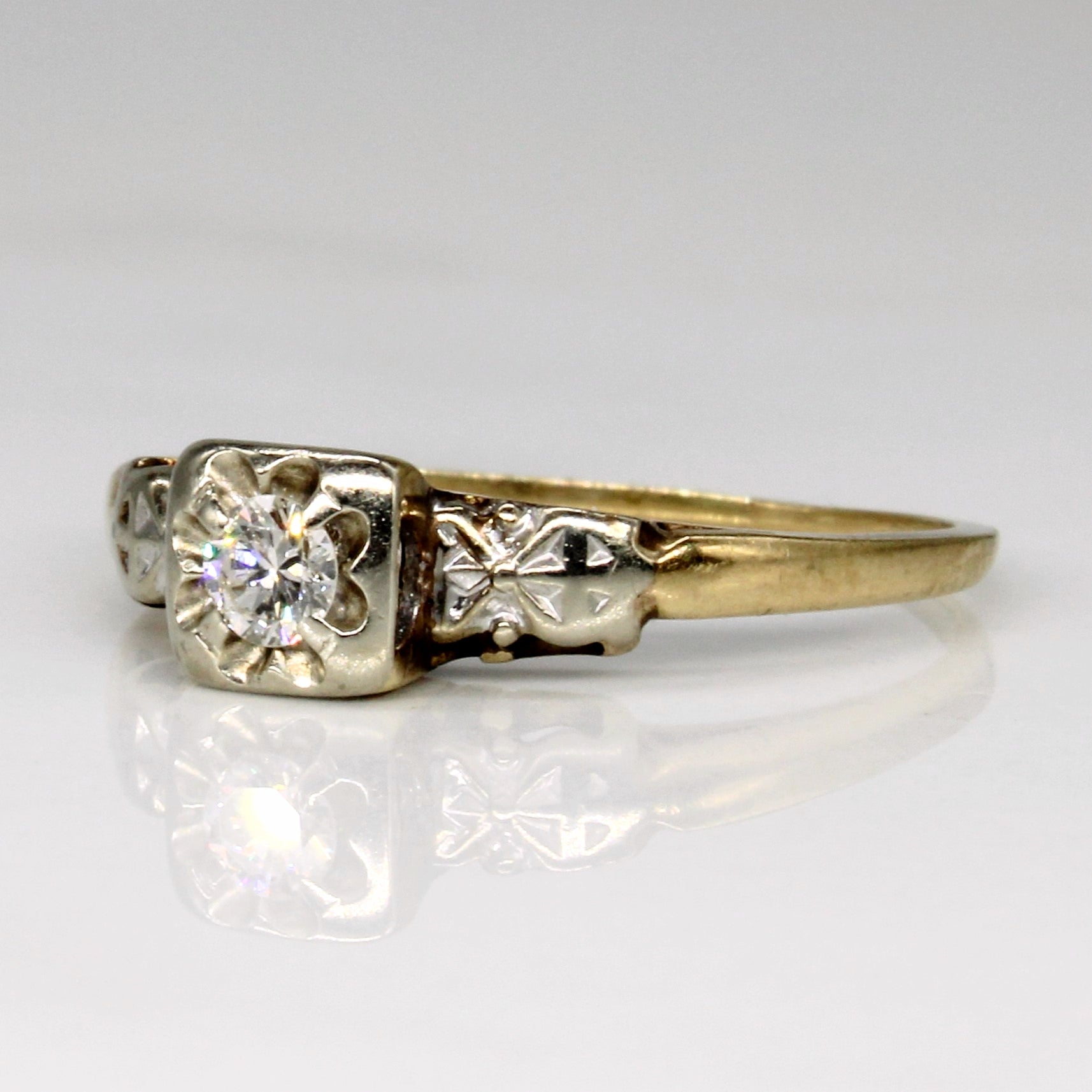 Bague diamant unique | 0,10 ct | Taille 6 | 