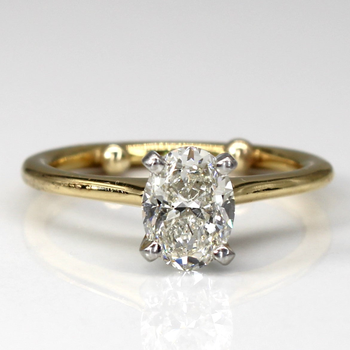 Bague de fiançailles avec diamant ovale certifié GIA | 1,00 ct VS1 K | Taille 5,25 |