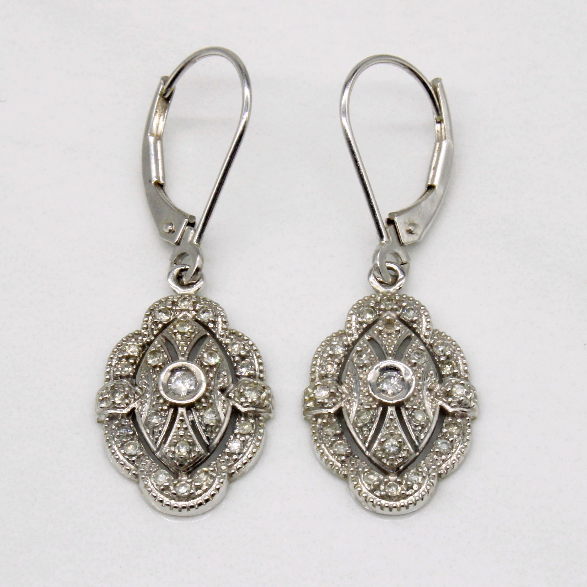Diamond Vintage Inspired Drop 14k Earrings | 0.18ctw |