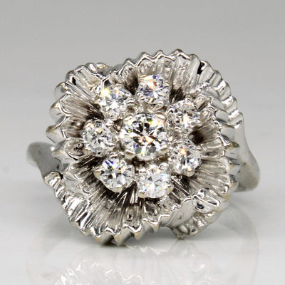 Diamond Flower Ring | 0.31ctw | SZ 5 |