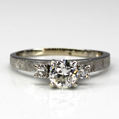 Three Stone Diamond Ring | 0.86ctw SI1/SI2 H/I | SZ 7.75 |