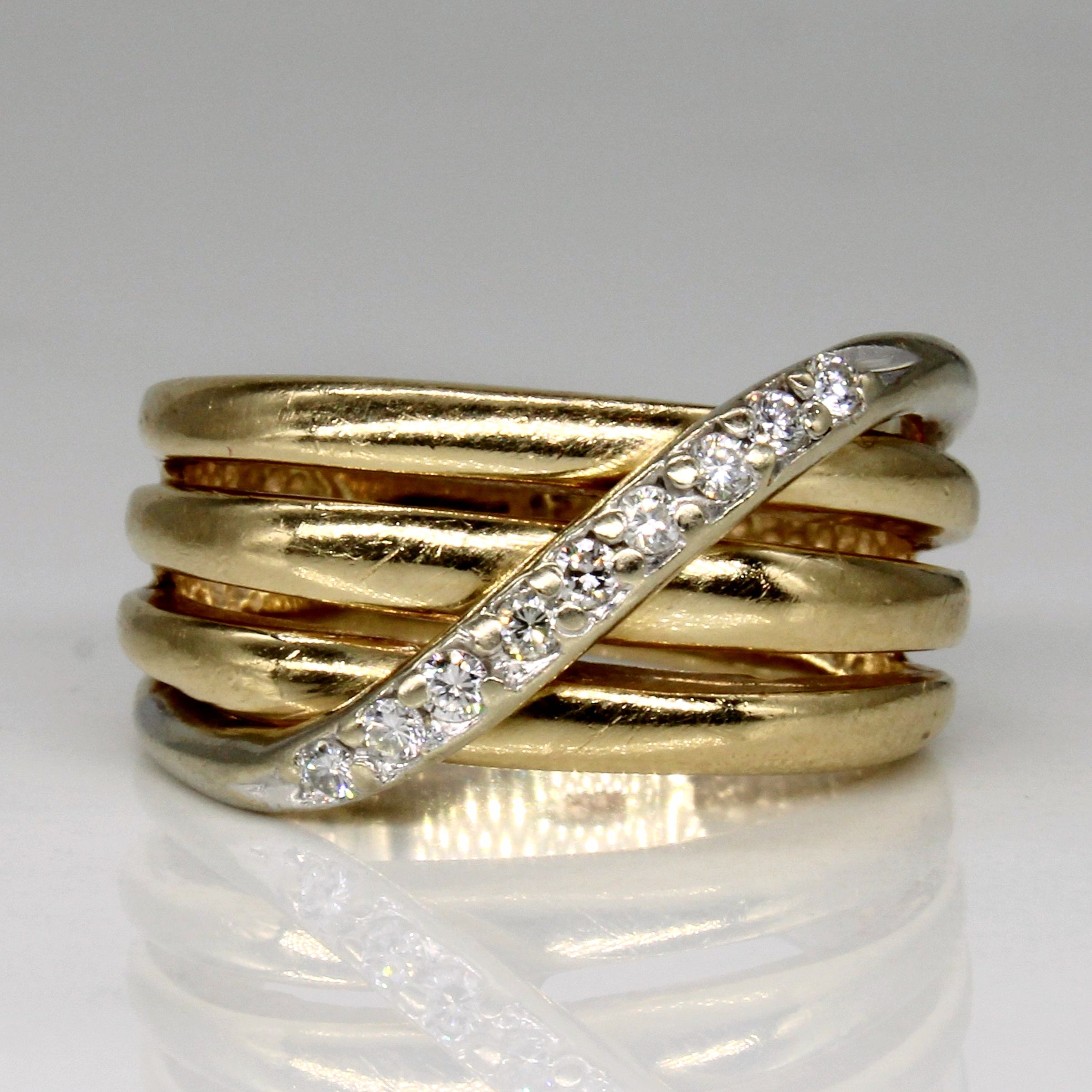 Diamond Waterfall Ring | 0.09ctw | SZ 5.25 |