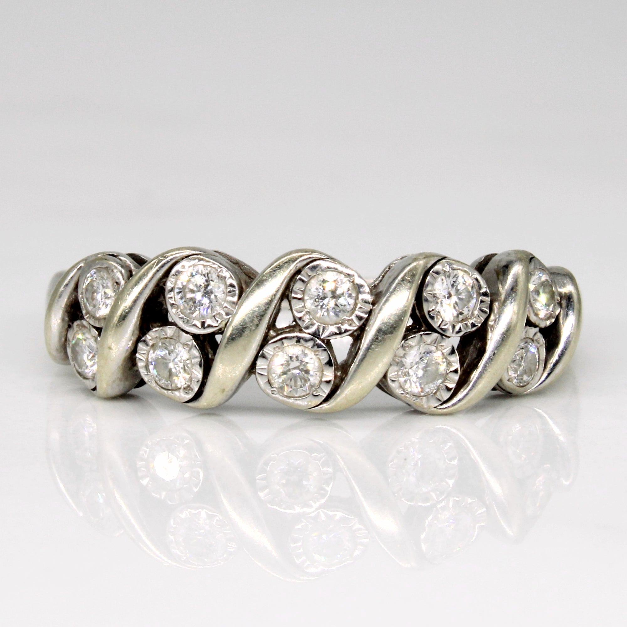 10k White Gold Diamond Ring | 0.30ctw | SZ 9.25 |