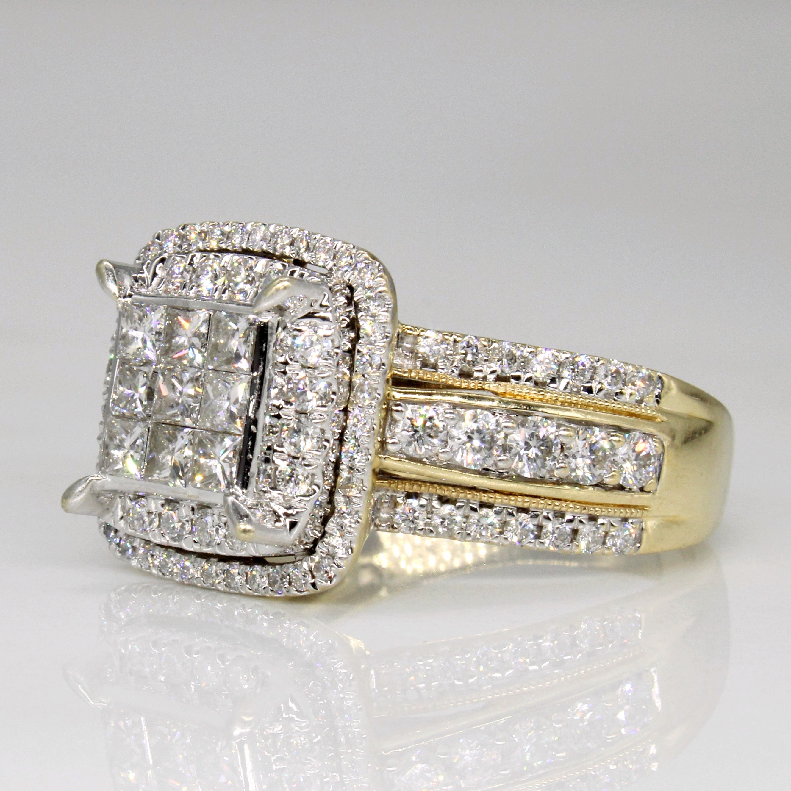 Bague en or 14 carats sertie de diamants | 2,00 ct | Taille 10,5 | 