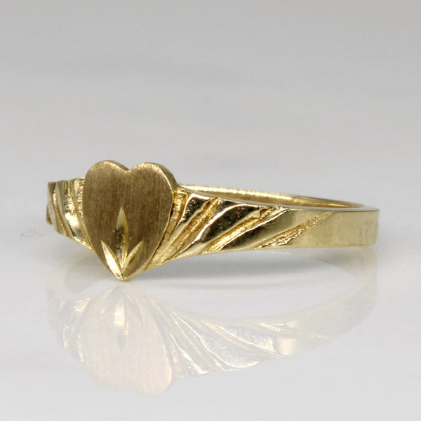 10k Yellow Gold Heart Ring | SZ 3.75 |
