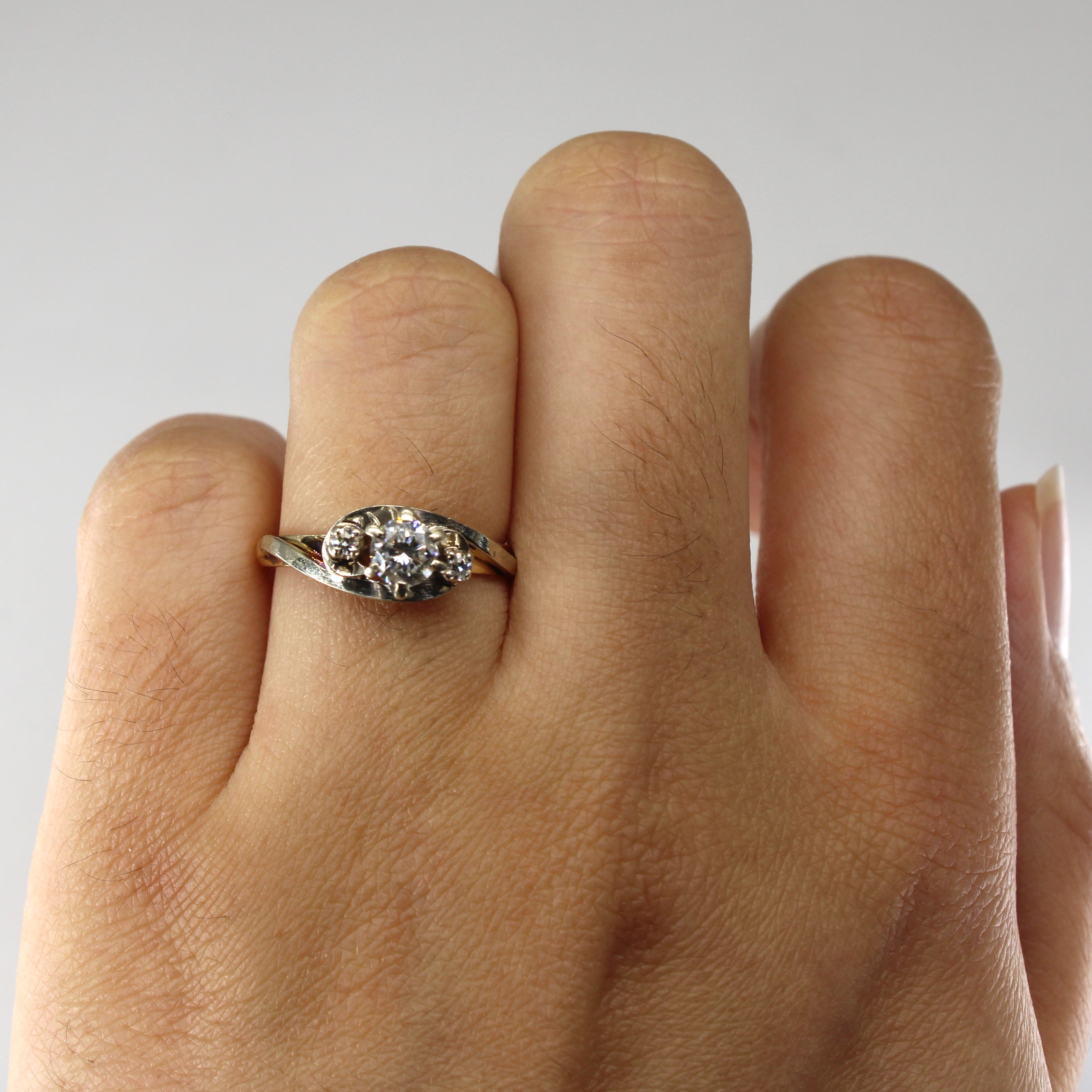 Three Stone Diamond Ring | 0.42ctw| SZ 5.75 |