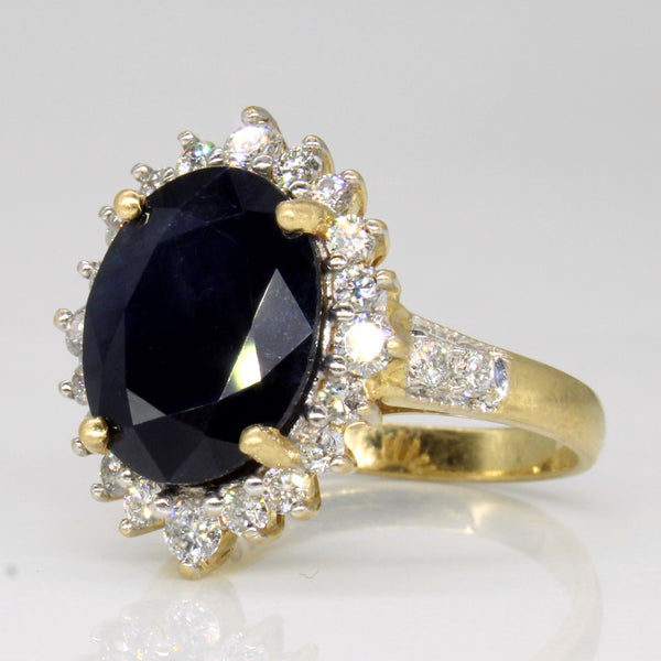 Sapphire & Diamond Cocktail 18k Ring | 5.18ct, 0.65ctw | SZ 5.75 |