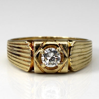 Solitaire Diamond Gold Ring | 0.34ct | SZ 9.5 |