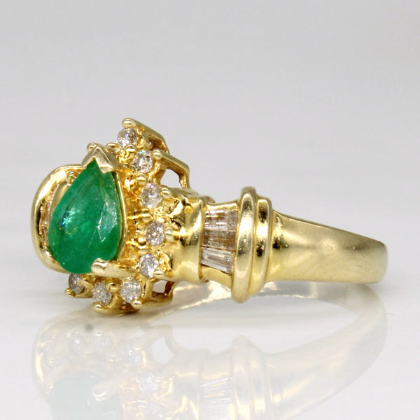 Emerald & Diamond 14k Ring | 0.50ct, 0.26ctw | SZ 5.5 |