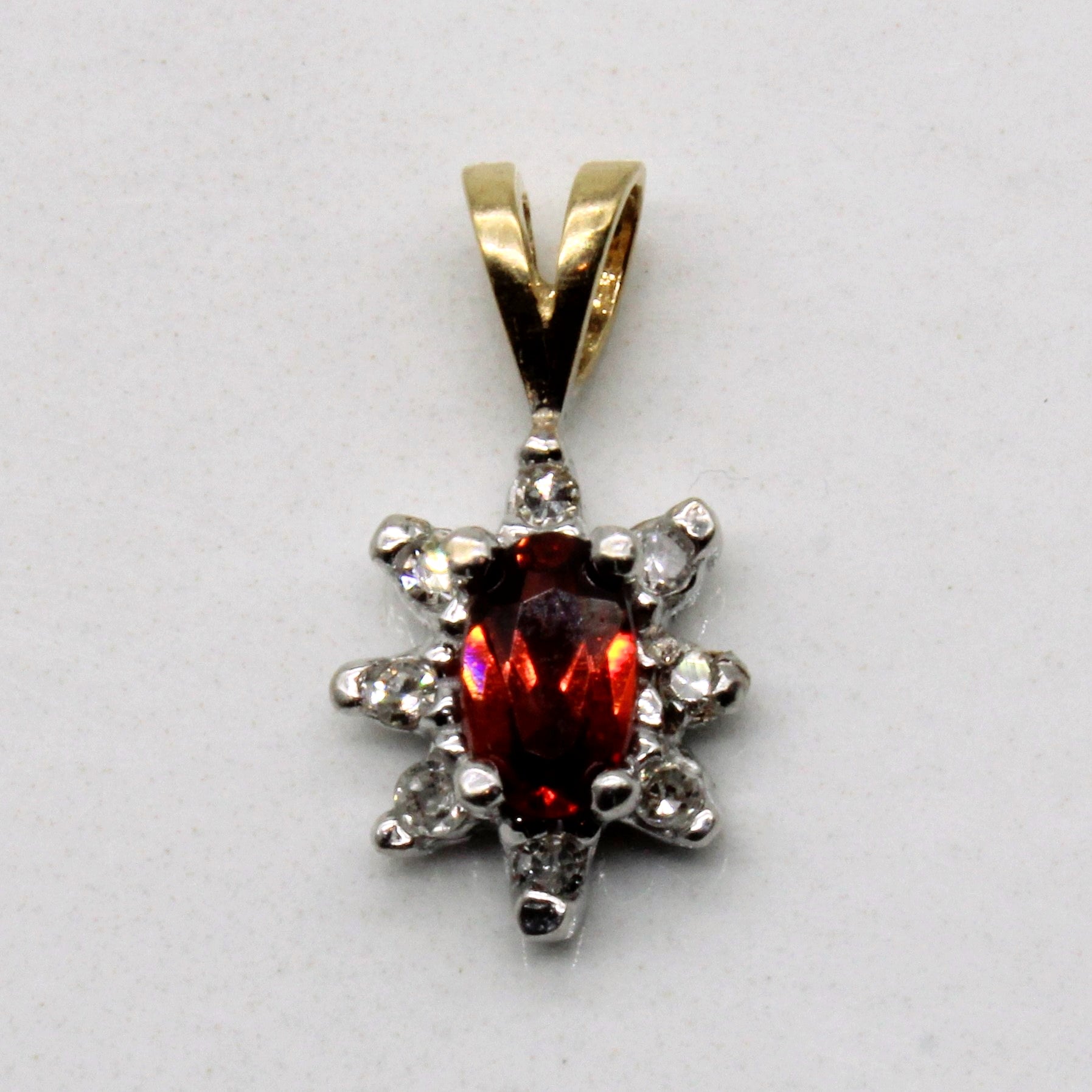 Garnet & Diamond Pendant | 0.25ct, 0.04ctw |