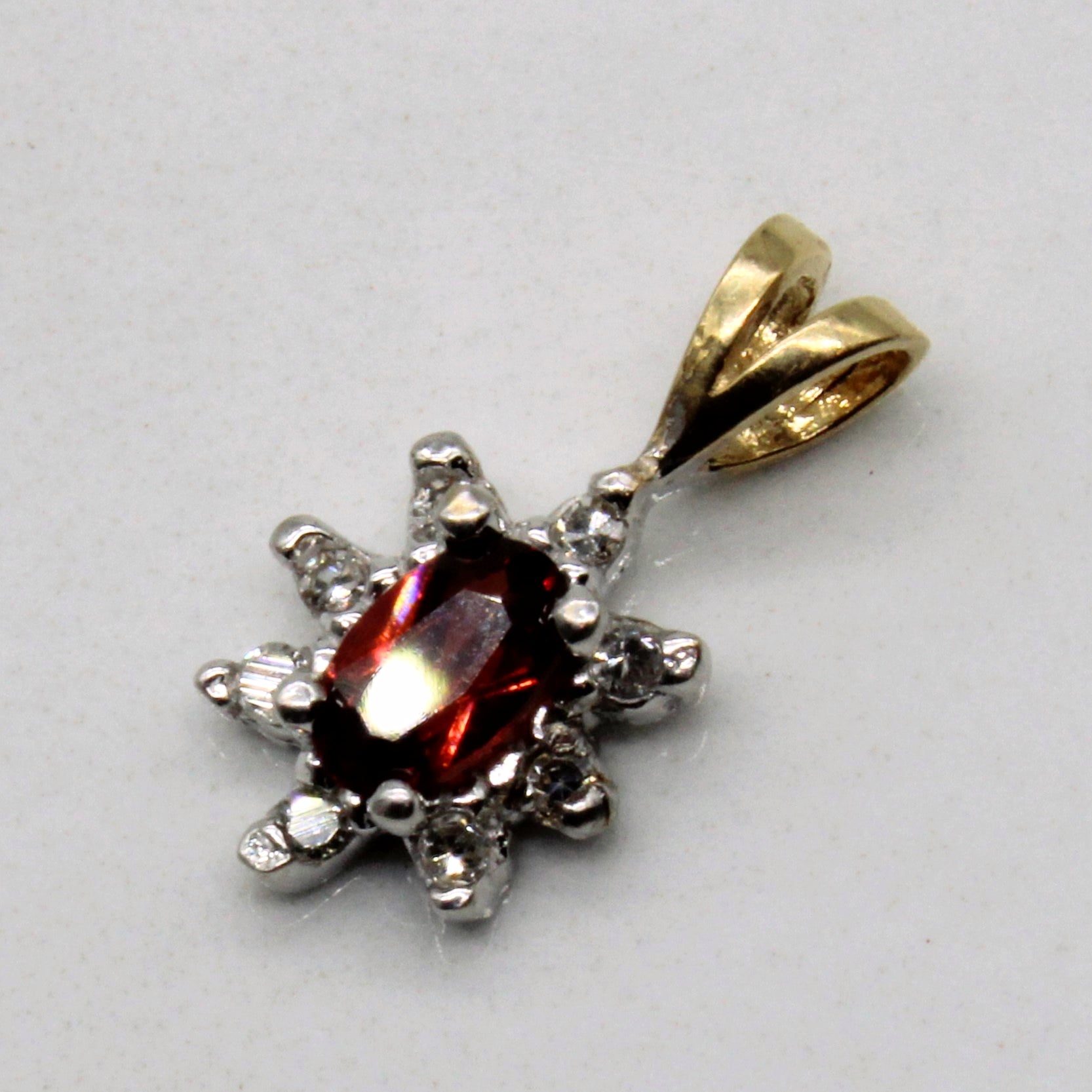 Garnet & Diamond Pendant | 0.25ct, 0.04ctw |