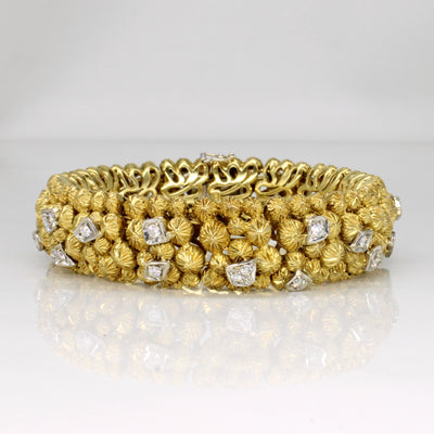 Diamond Textured 18k Bracelet | 0.9ctw | 7.25