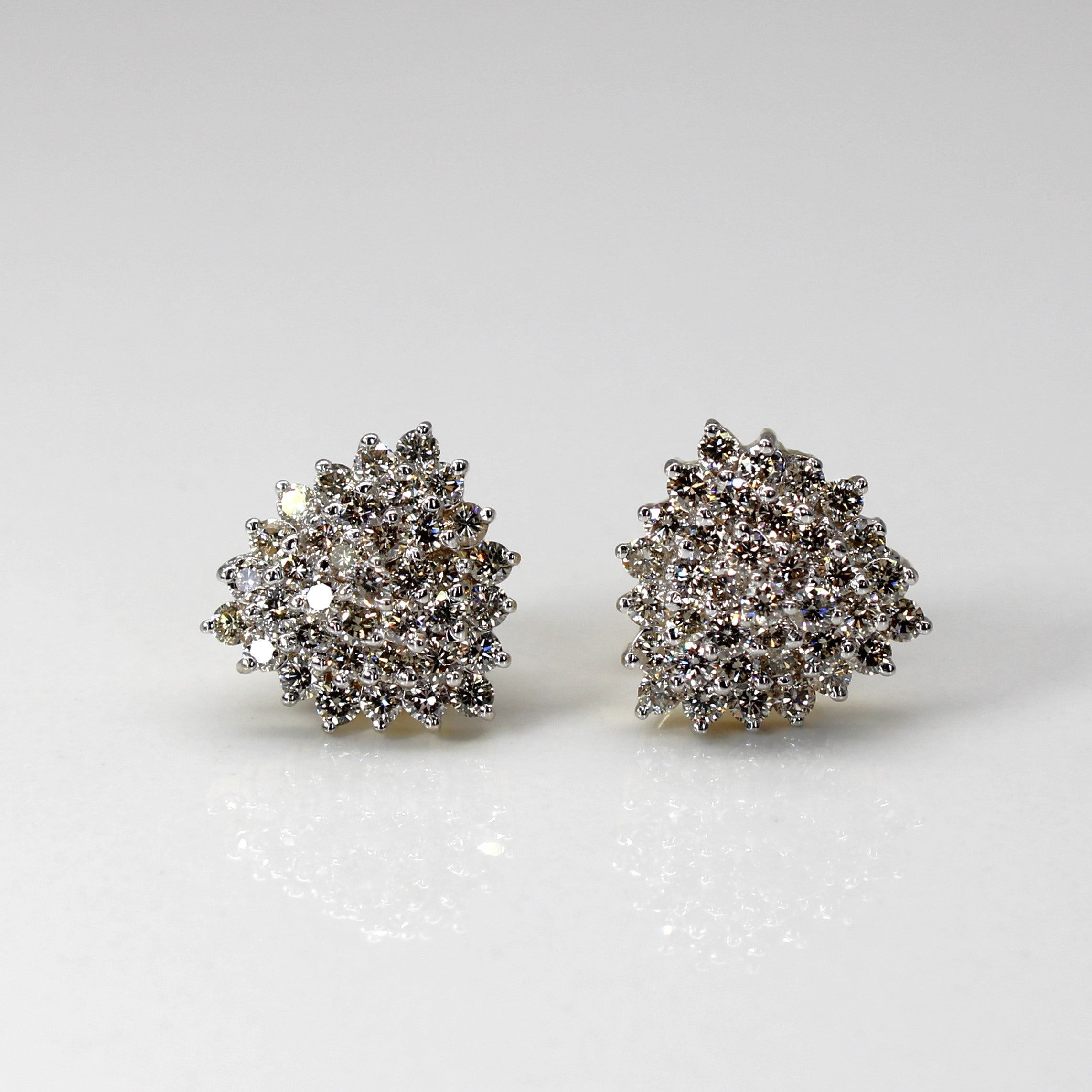 Cluster Diamond Stud Earrings | 1.28ctw |
