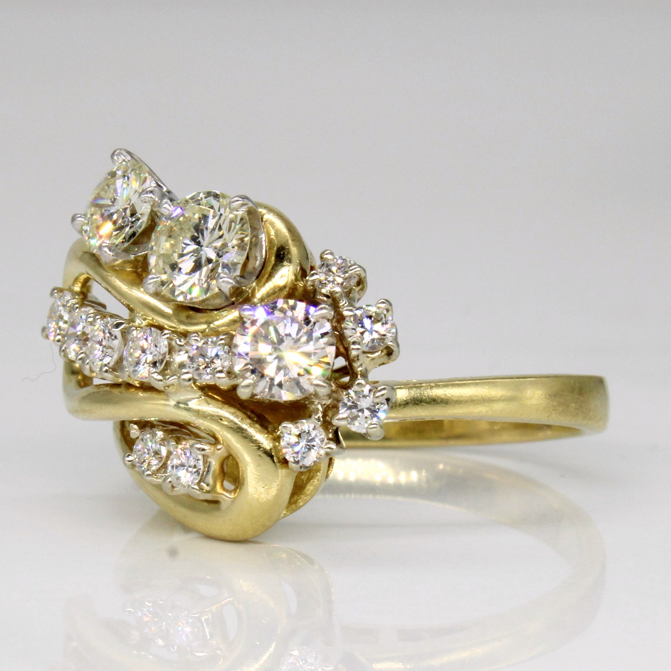 Diamond Freeform Cluster 18k Ring | 0.48ct, 1.05ctw | SZ 8.75 |