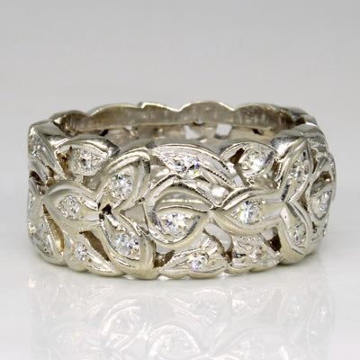 Vintage Leaf Design Diamond Ring | 0.58ctw | SZ 6.75 |