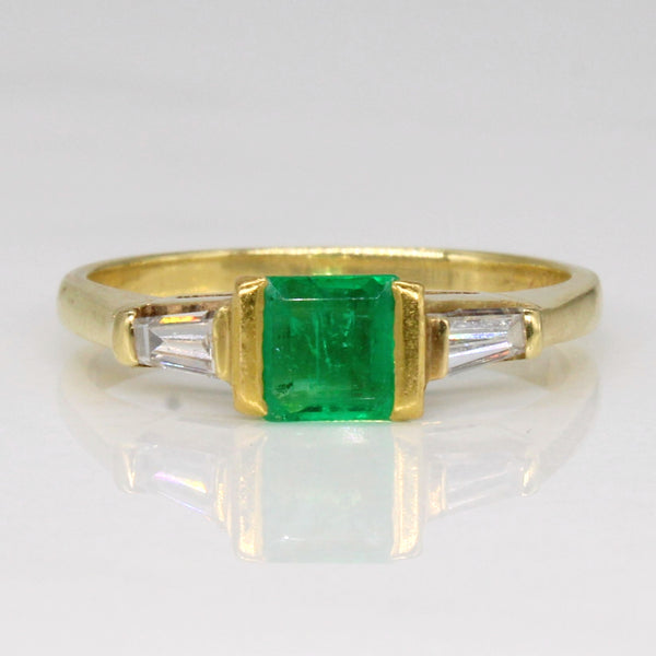 Emerald & Diamond Cocktail Ring | 0.56ct, 0.16ctw | SZ 4.75 |