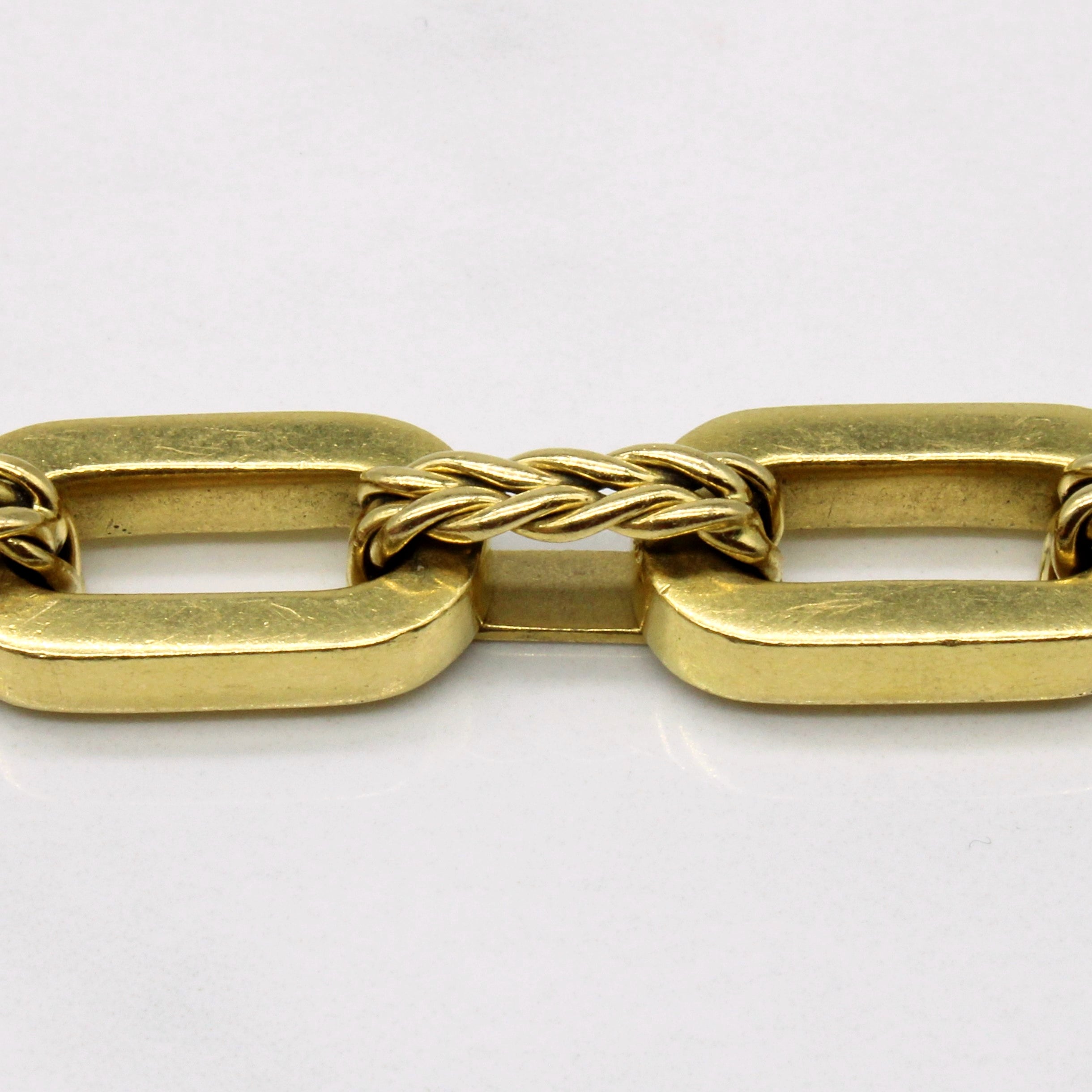 18k Yellow Gold Oval Link Bracelet | 7" |