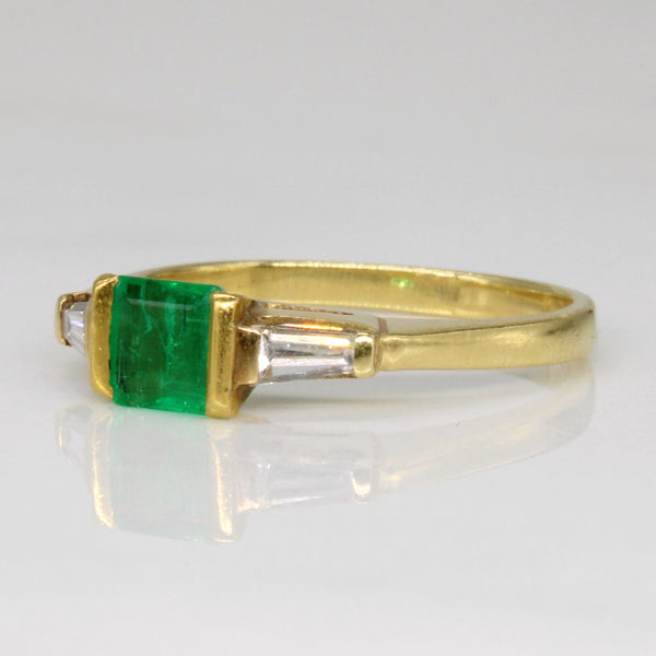 Emerald & Diamond Cocktail Ring | 0.56ct, 0.16ctw | SZ 4.75 |
