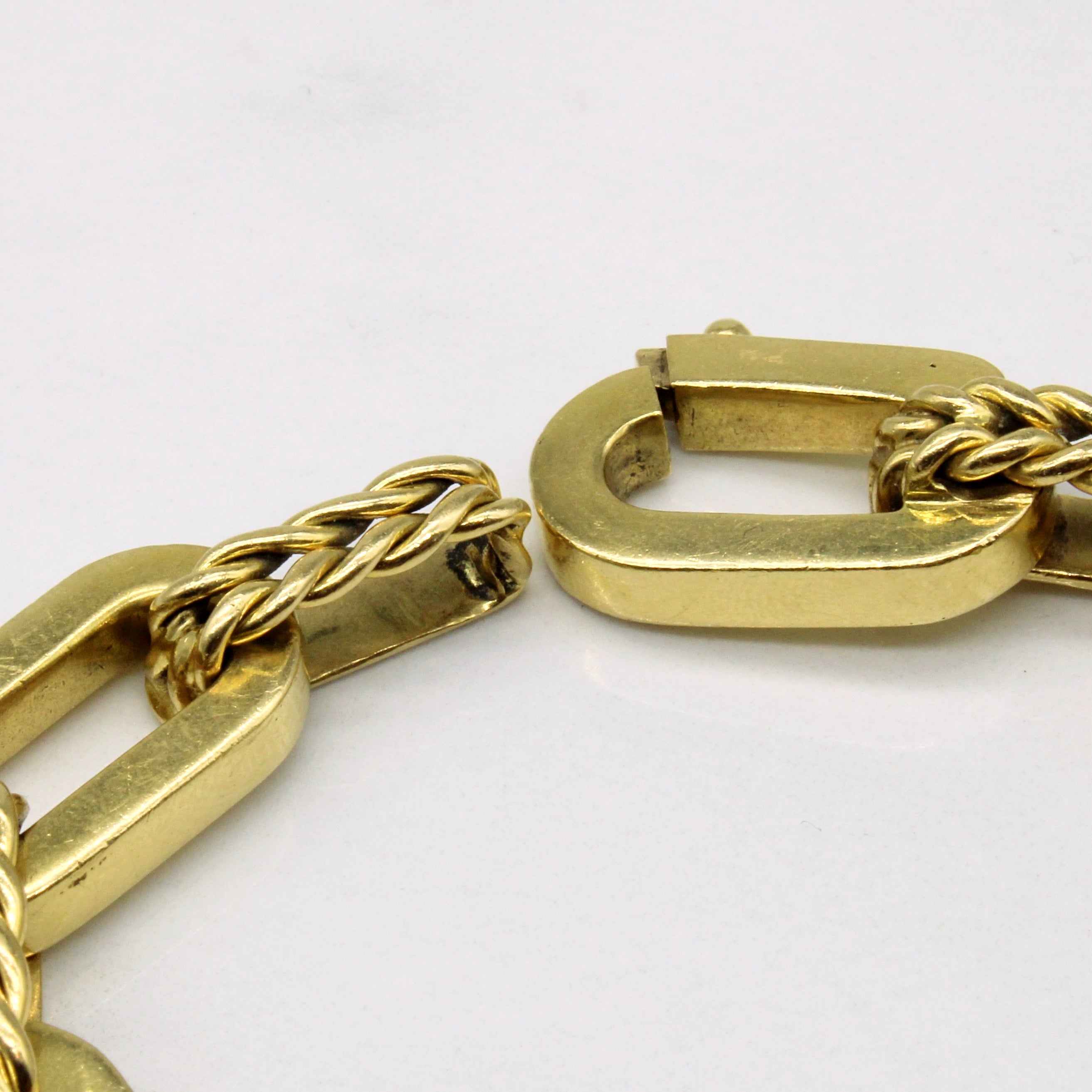 18k Yellow Gold Oval Link Bracelet | 7" |