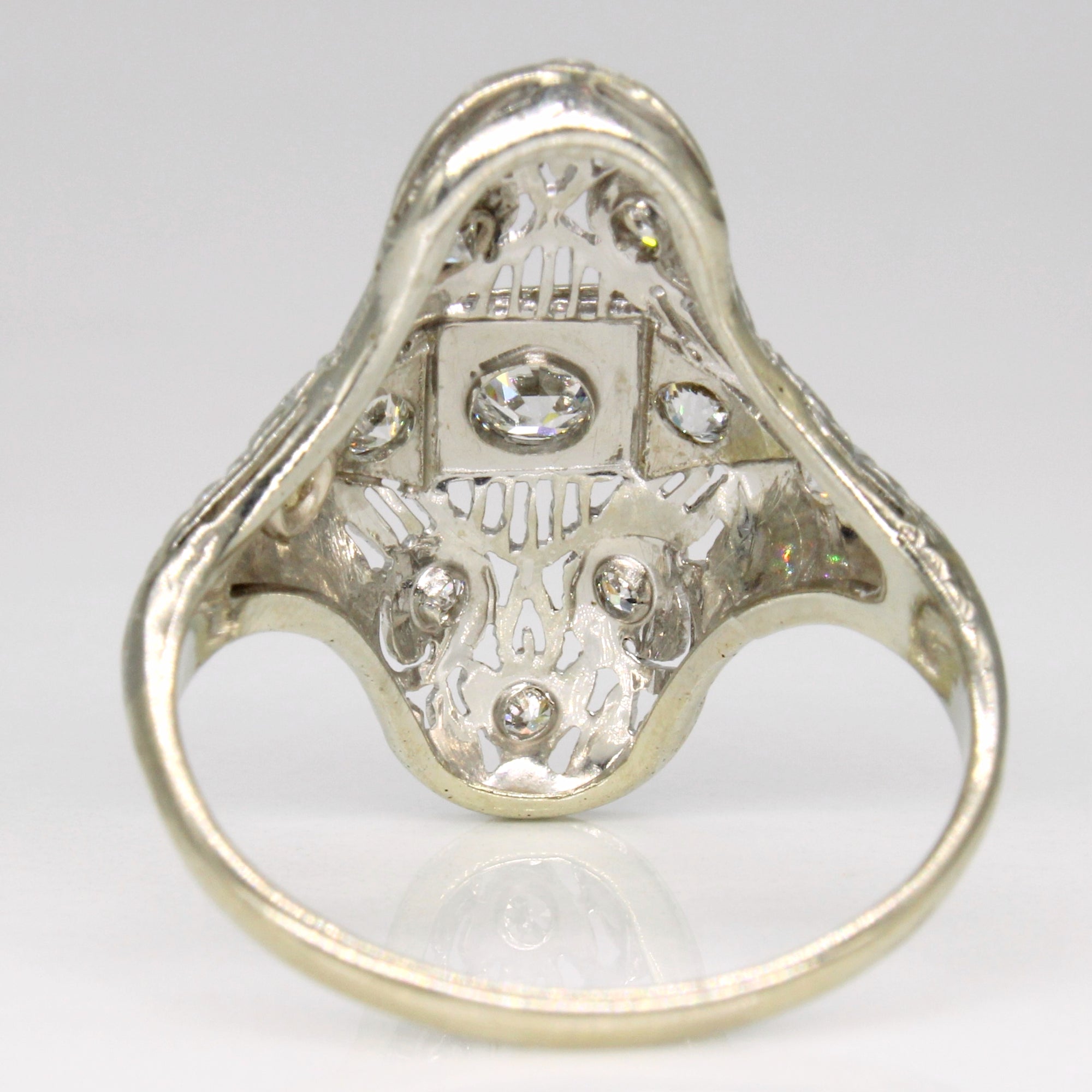 1930s Old European Cut Diamond and Filigree Ring | 0.44ctw SI2 H | SZ 8 |