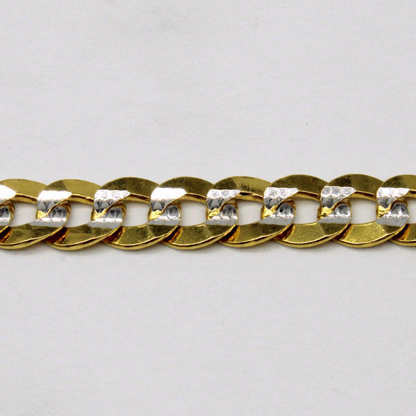 22k Two Tone Curb Link Bracelet | 7.5