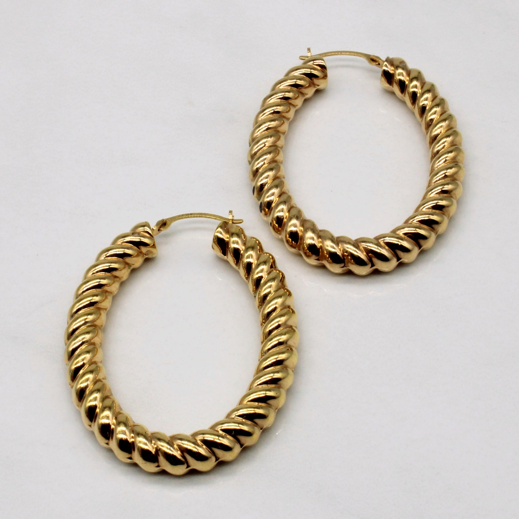 14k Yellow Gold Twisted Hoop Earrings – 100 Ways