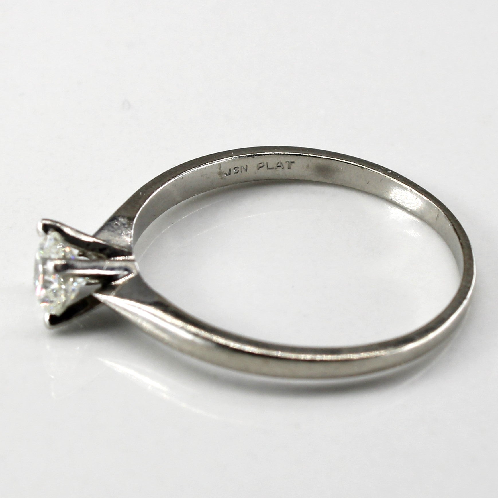 Solitaire Diamond Platinum Ring | 0.45ct | SZ 8.75 |