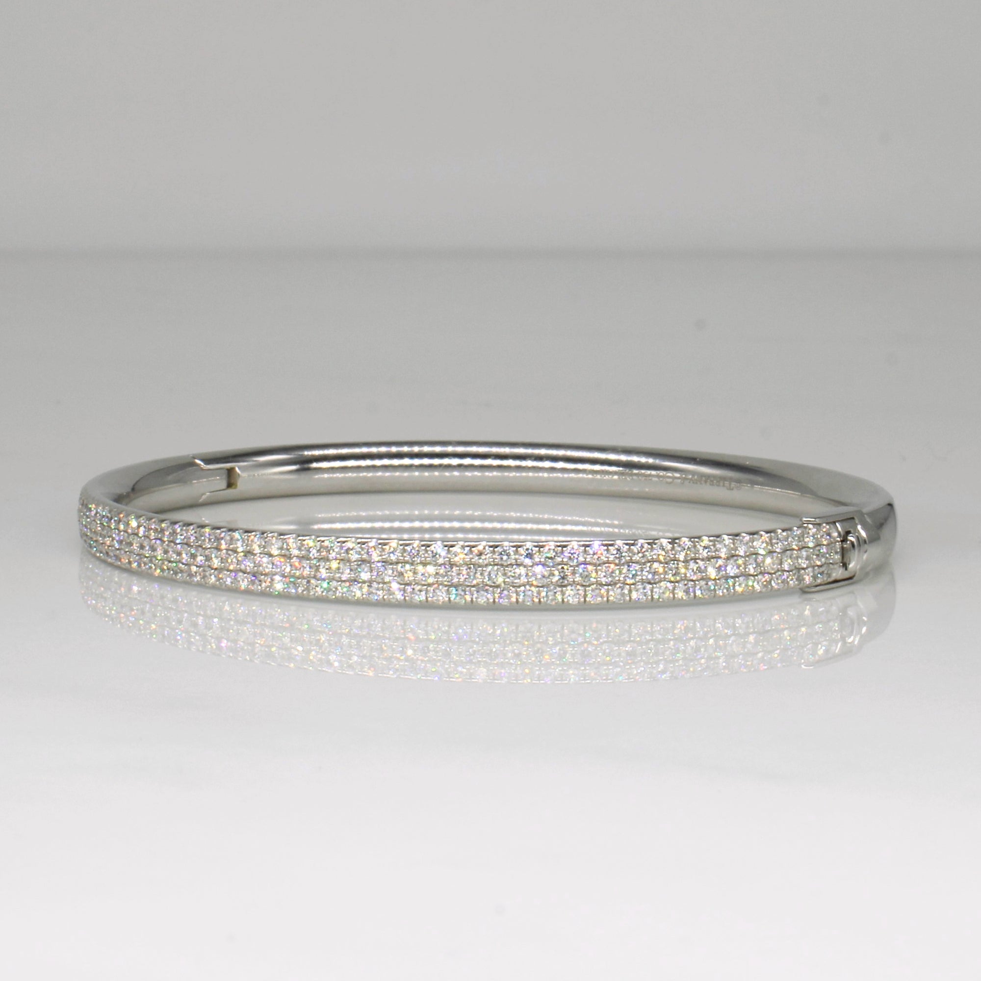 Tiffany & Co' Metro Collection Three Row Diamond Hinged Bangle | 1.83ctw | 5.5