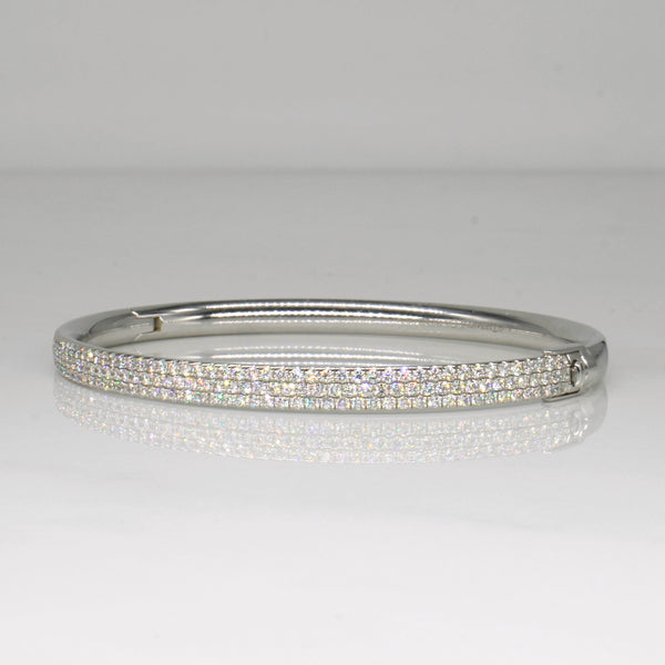 'Tiffany & Co' Metro Collection Three Row Diamond Hinged Bangle | 1.83ctw | 5.5