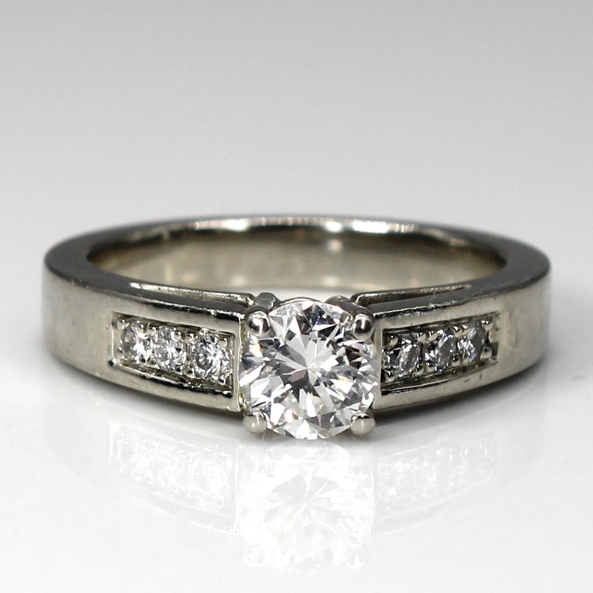 Solitaire with Accents Diamond Ring | 0.64ctw | SZ 5.5 |