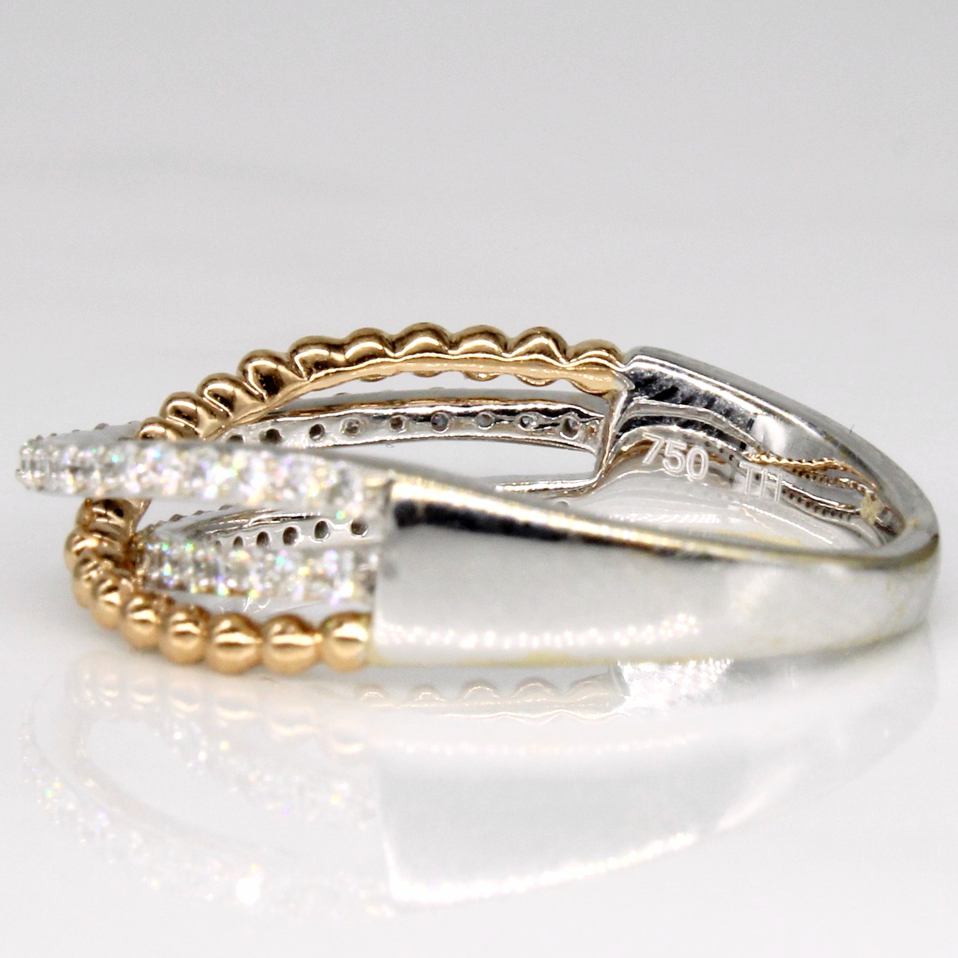 Bypass Diamond 18k Ring | 0.25ctw | SZ 6.25 |
