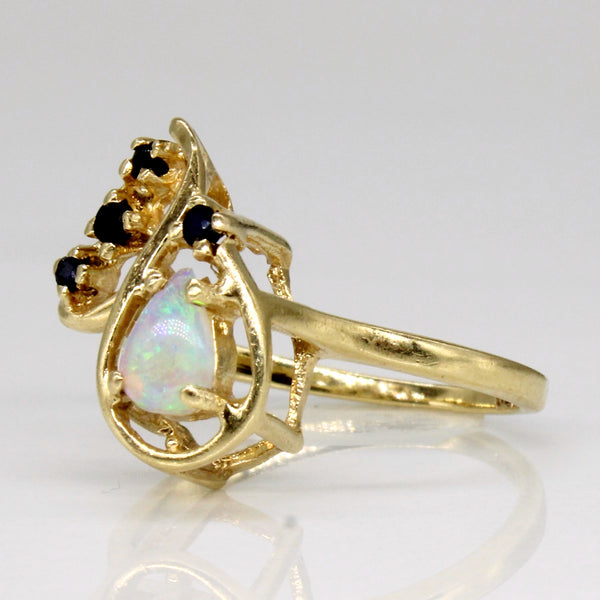 Opal & Sapphire 14k Ring | 0.04ctw | SZ 4.75 |