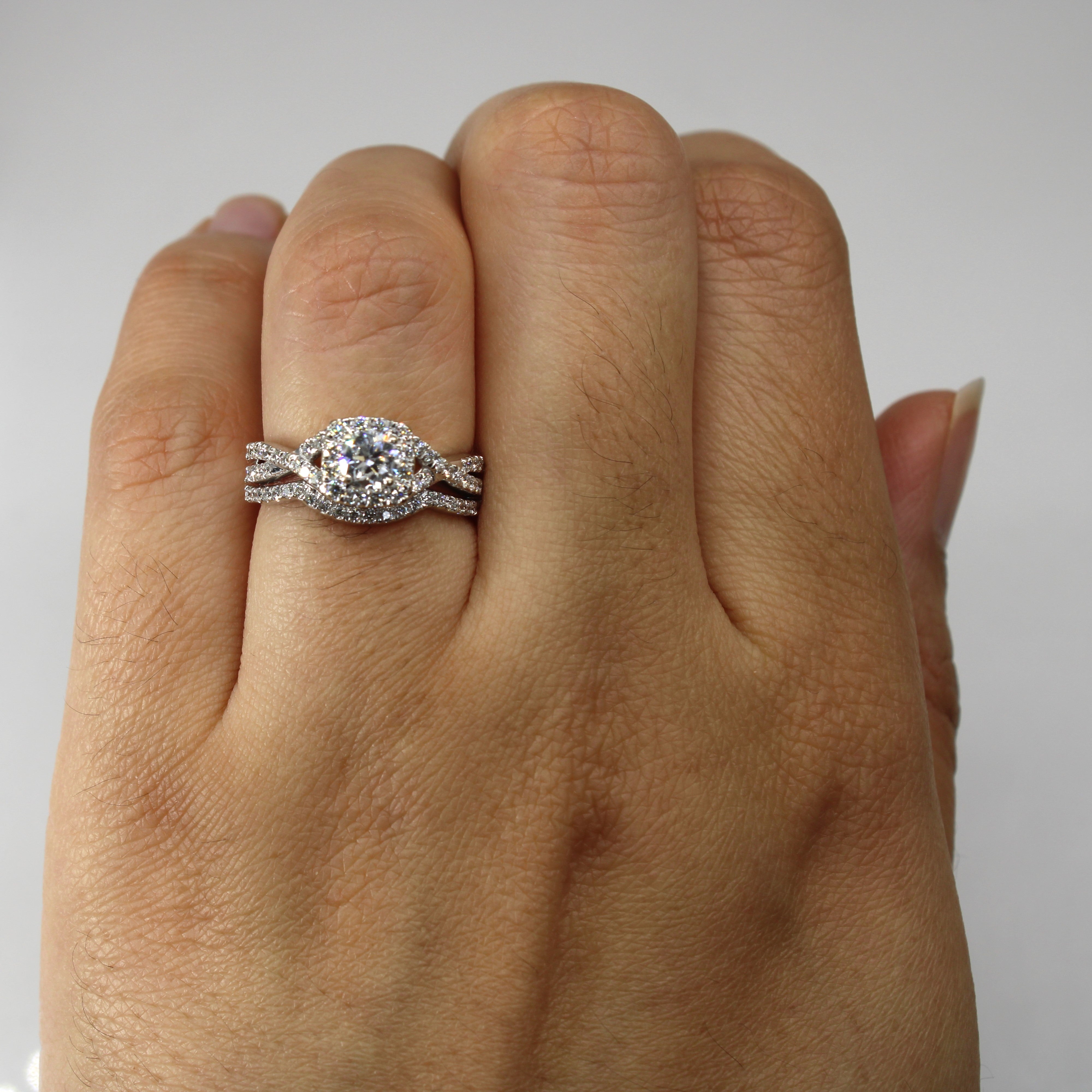 Halo Diamond Soldered Engagement Ring | 0.73ctw | SZ 4.75 |