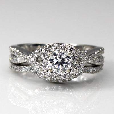 Halo Diamond Soldered Engagement Ring | 0.73ctw | SZ 4.75 |