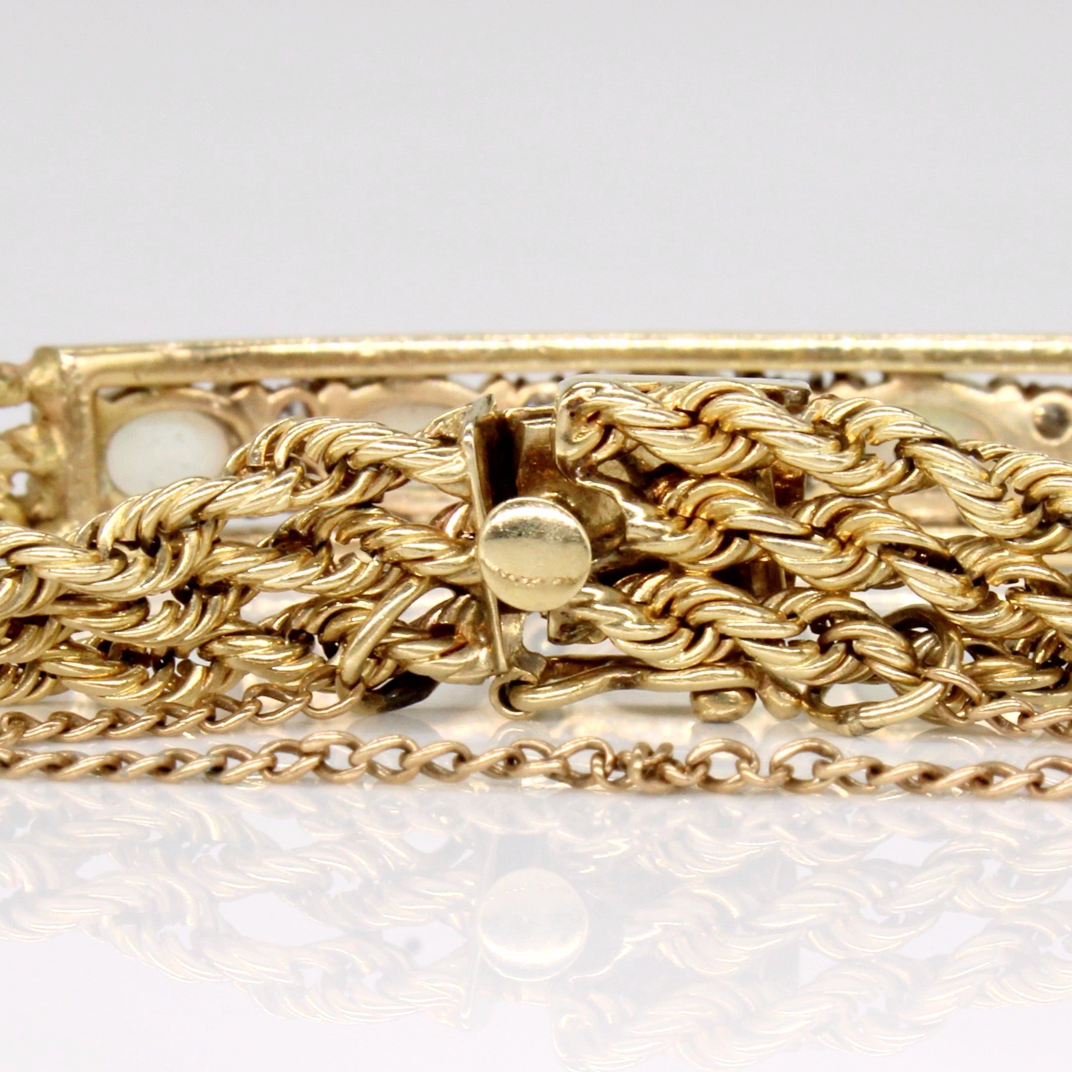Opal & Diamond 14k Bracelet | 0.32ctw | 6.5" |
