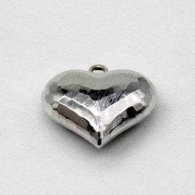 14k White Gold Heart Pendant