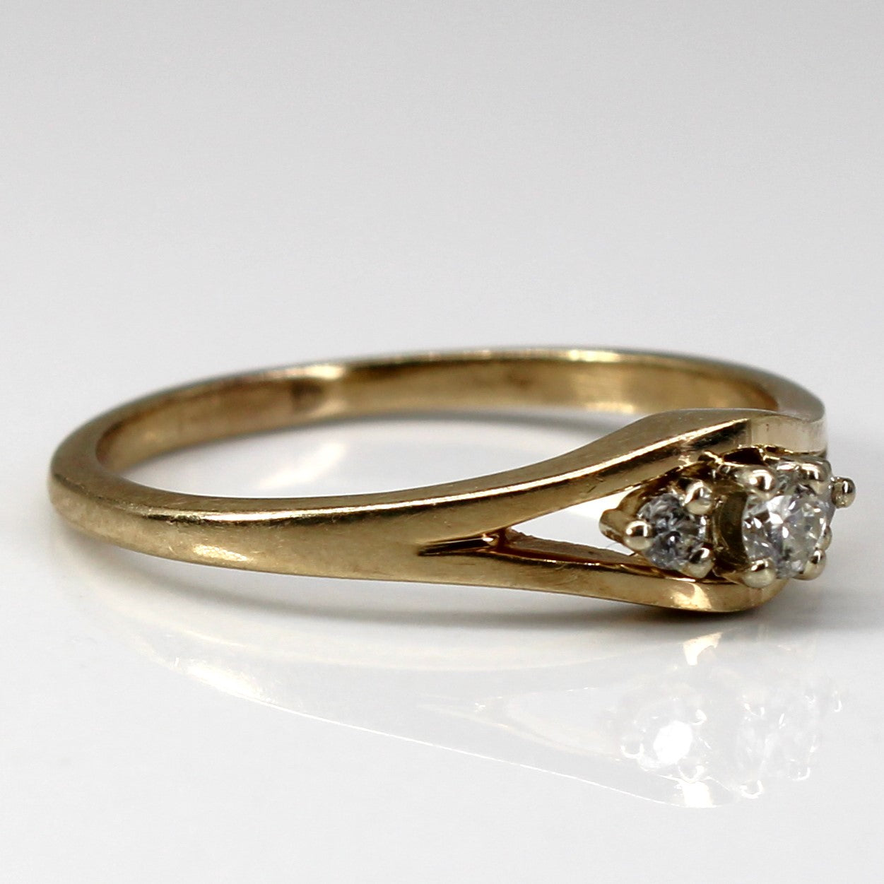 Bague trois diamants | 0,12 ct au total | Taille 7,5 | 