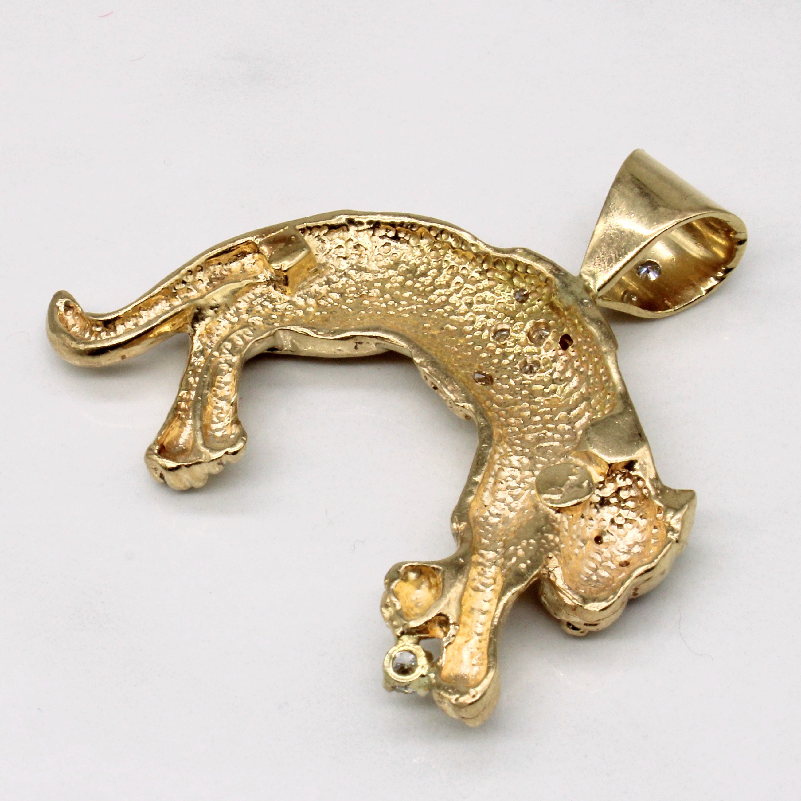 Diamond & Ruby Panther Pendant | 0.28ctw, 0.04ctw |