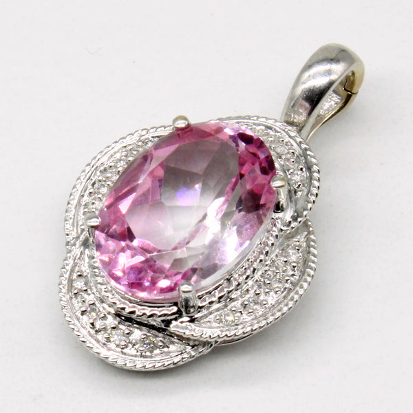 Pink Topaz & Diamond Pendant | 6.90ct, 0.05ctw |