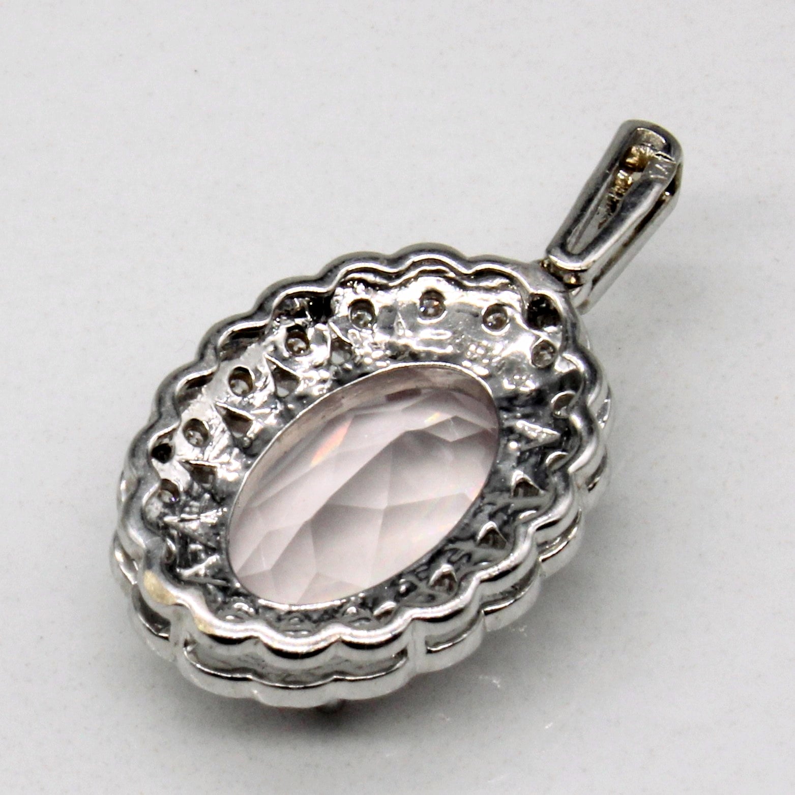 Rose Quartz & Diamond Pendant | 2.40ct, 0.19ctw |