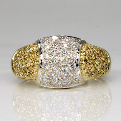 Two Tone Diamond Cluster Ring | 0.81ctw | SZ 6.5 |