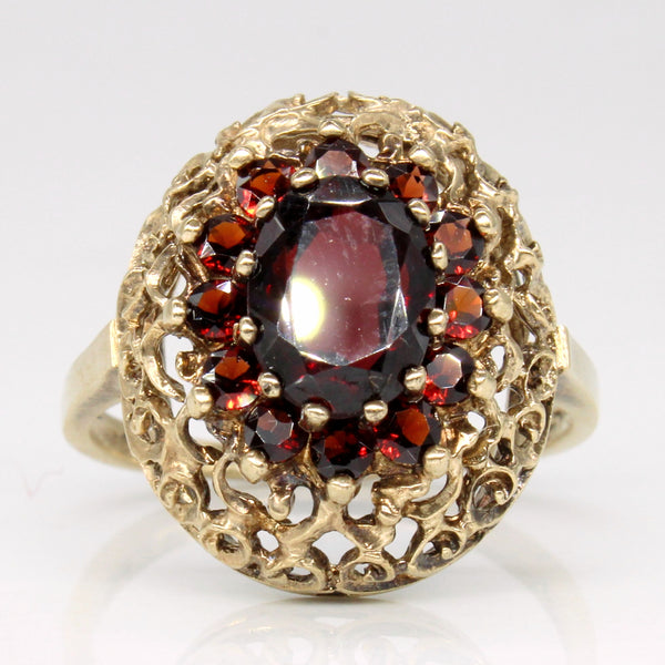 Garnet Cocktail Ring | 1.65ctw | SZ 6.75 |