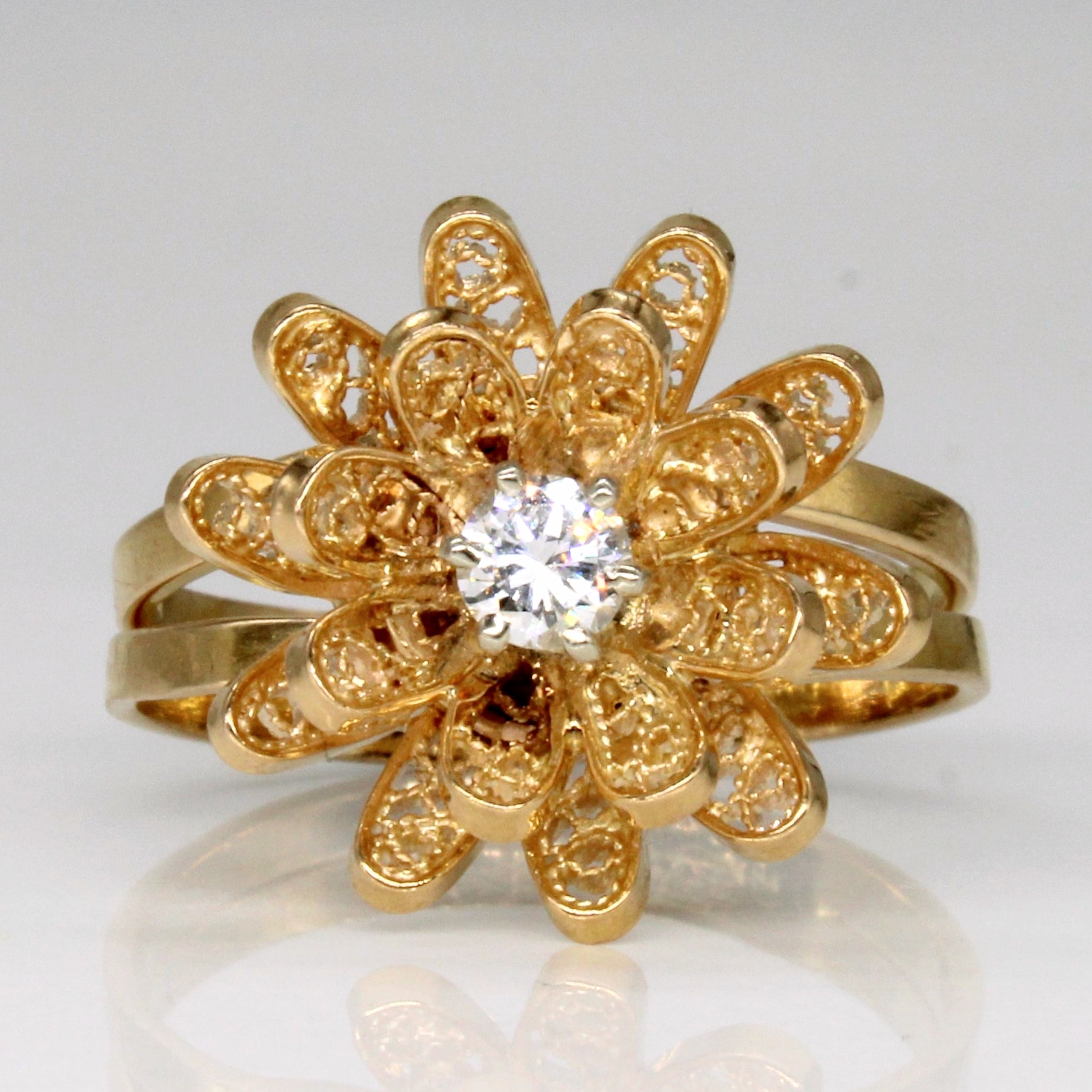 Diamond Flower Ring | 0.20ct | SZ 8.75 |