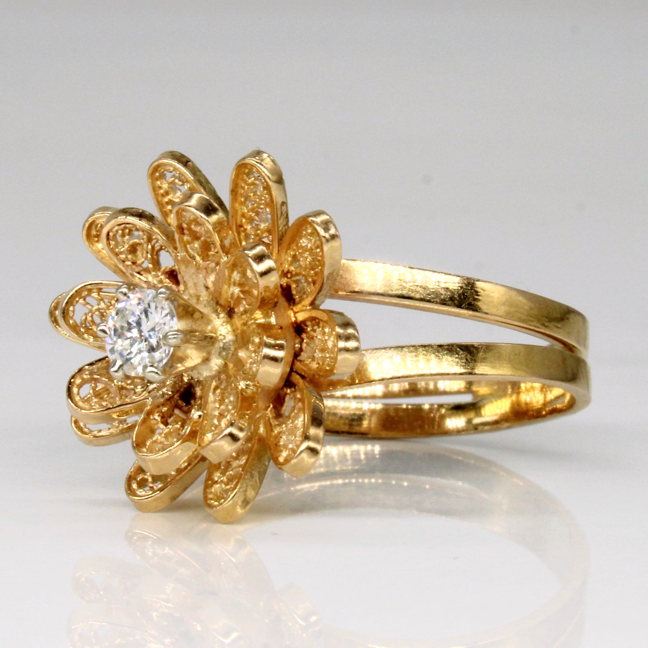 Diamond Flower Ring | 0.20ct | SZ 8.75 |