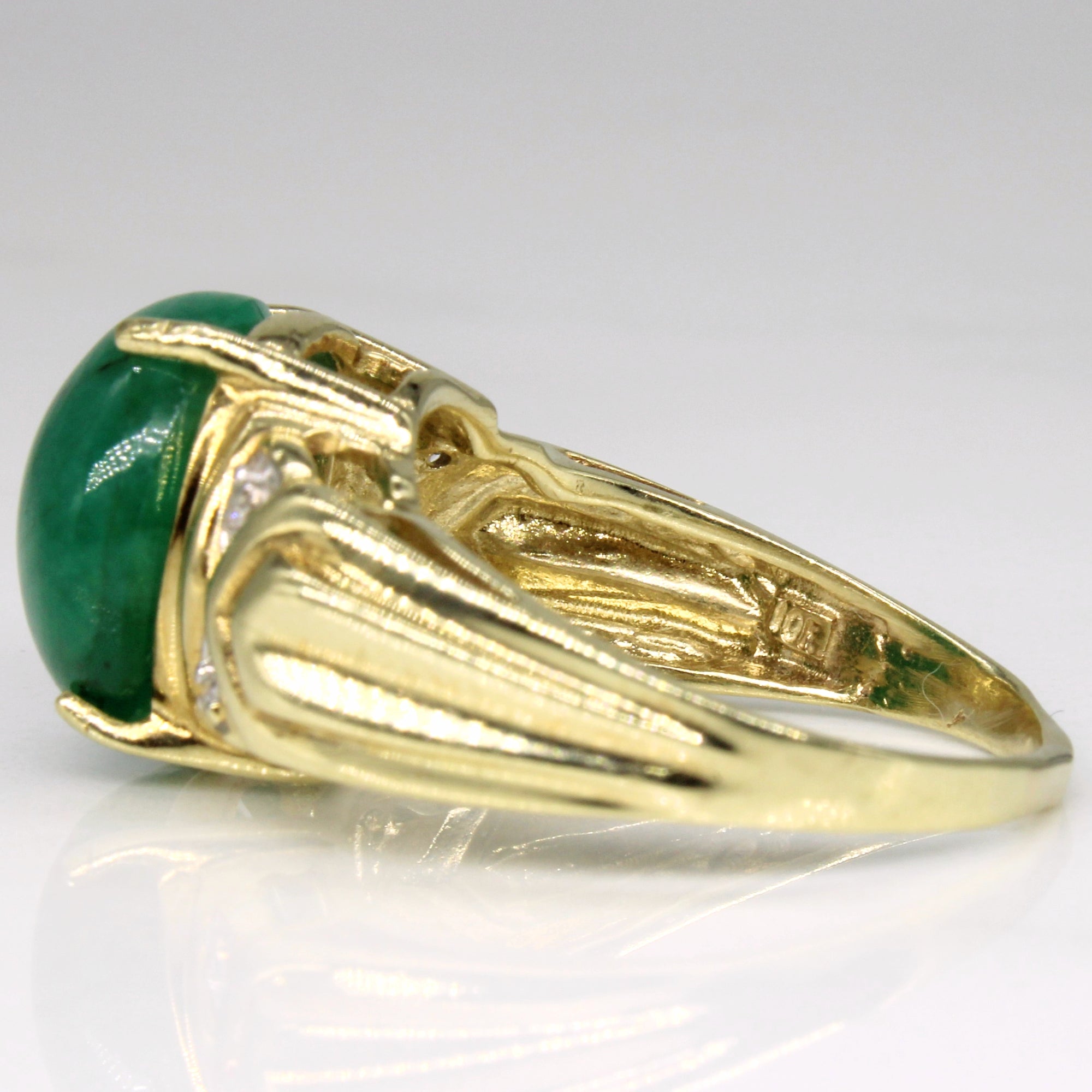 Emerald & Diamond Cocktail Ring | 7.25ct, 0.02ctw | SZ 7.5 |