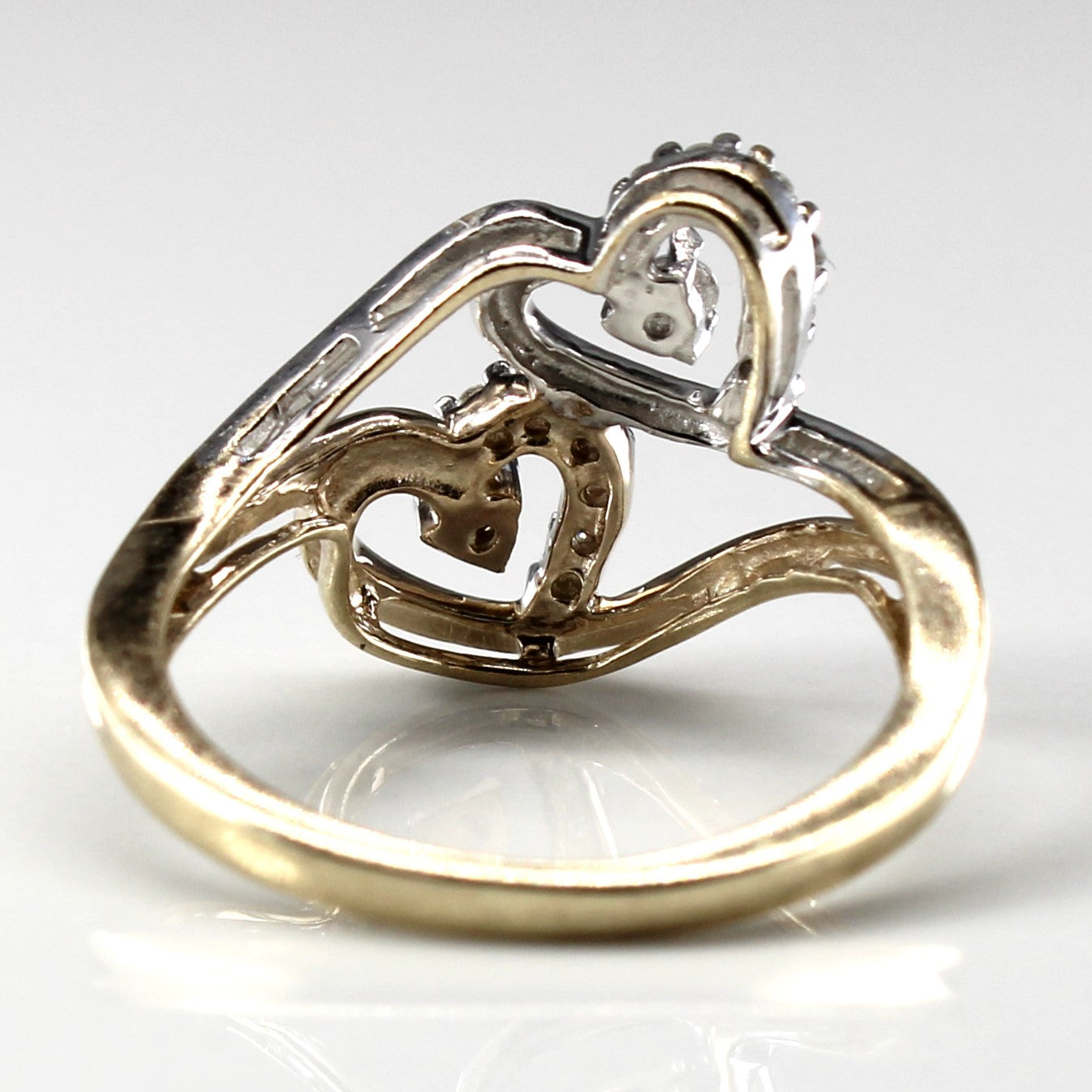 Bypass Double Heart Diamond Ring | 0.16ctw | SZ 5.25 |