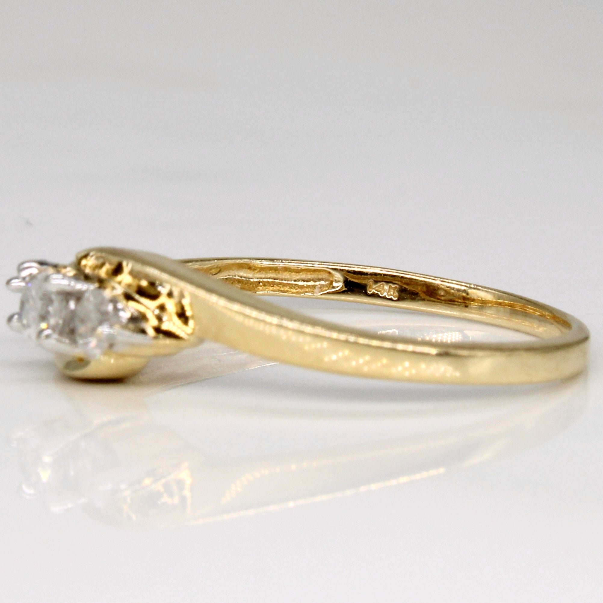 Three Stone Diamond 14k Ring | 0.21ctw | SZ 7 |