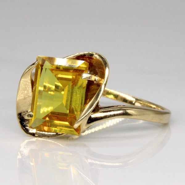 Synthetic Yellow Sapphire Cocktail Ring | 3.64ct | SZ 8 |