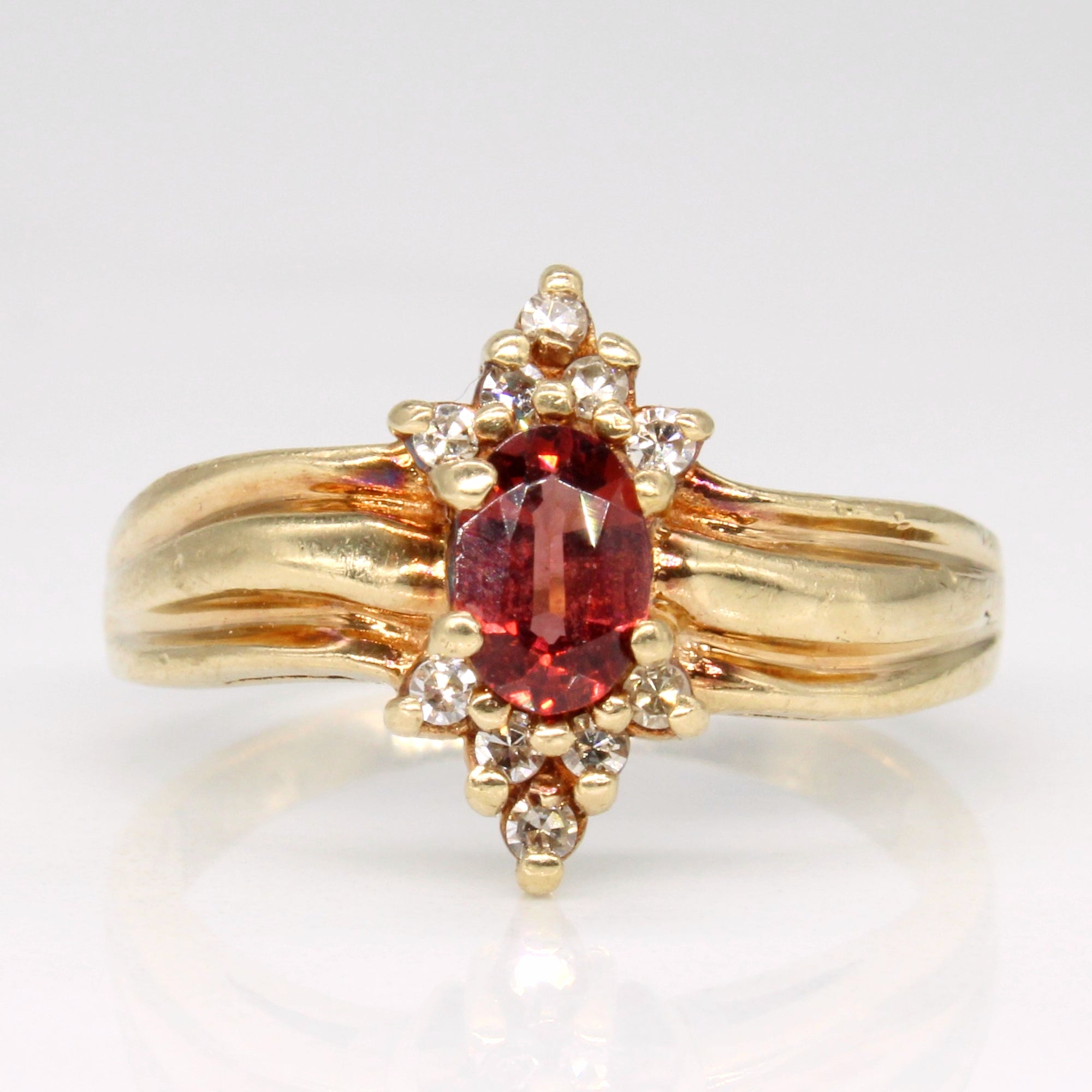 Garnet & Diamond Cocktail Ring | 0.45ct, 0.10ctw | SZ 7.5 |