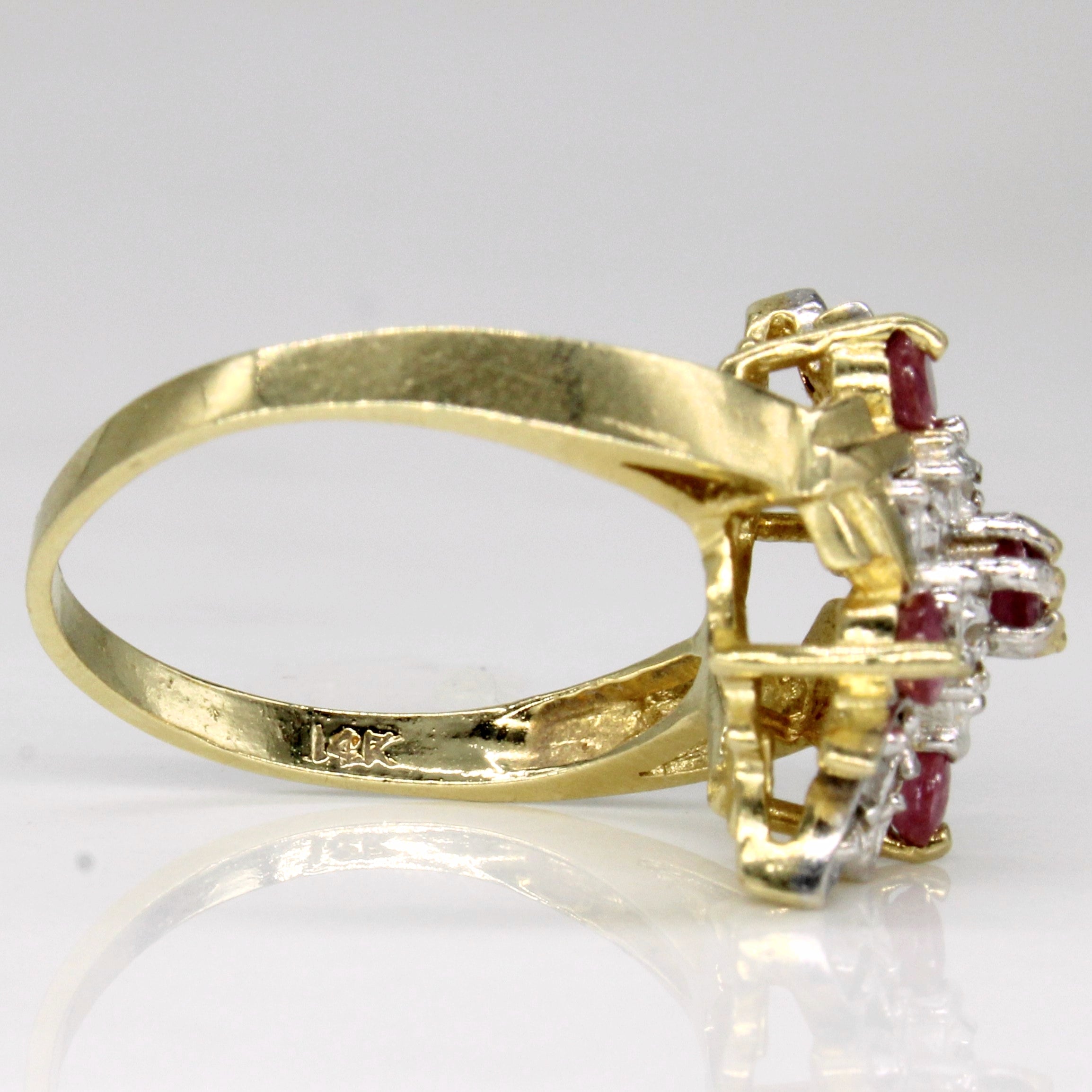 Light Pink Ruby & Diamond Cocktail Ring | 0.40ctw, 0.06ctw | SZ 6.75 |